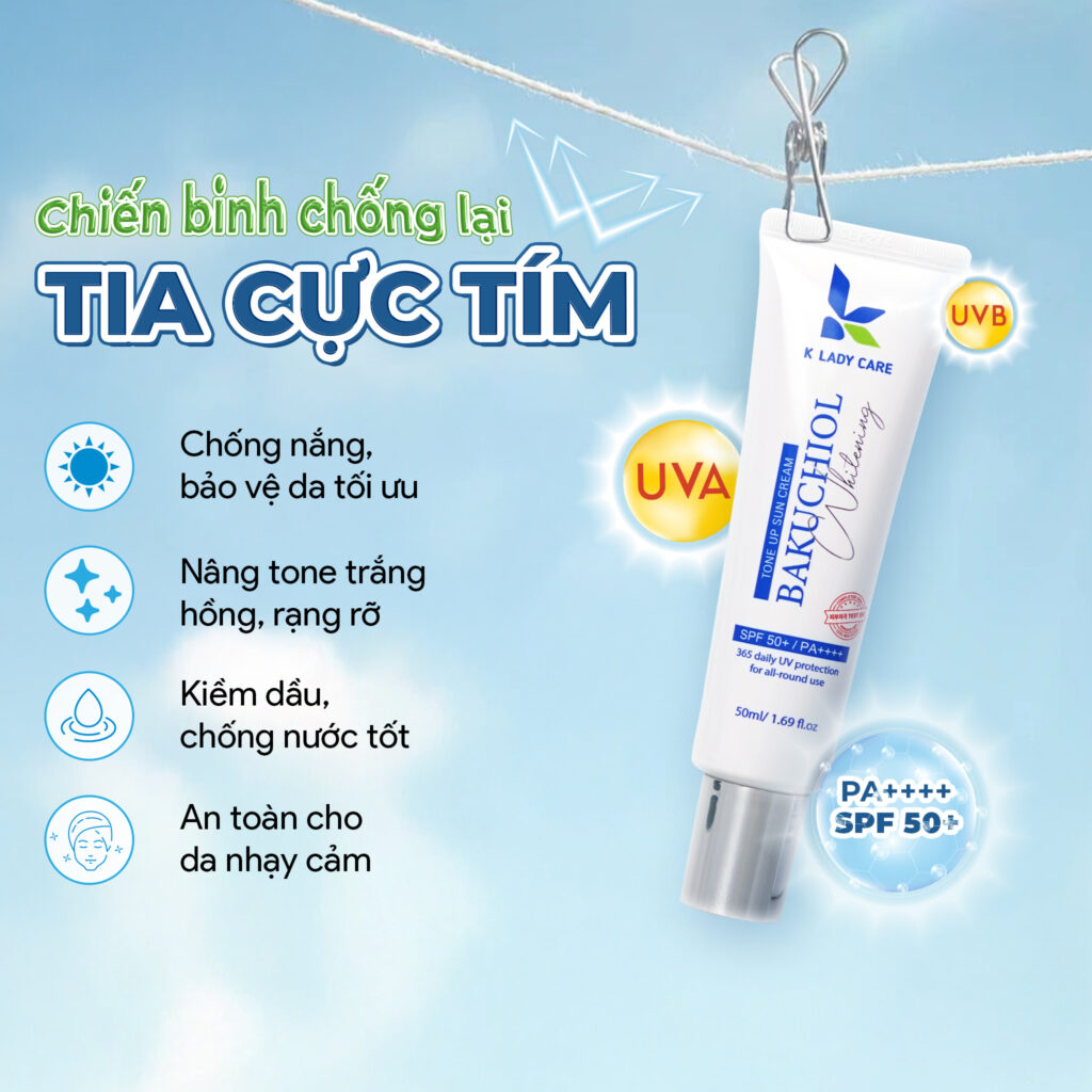 Kem chống nắng phổ rộng - nâng tone K Lady Care