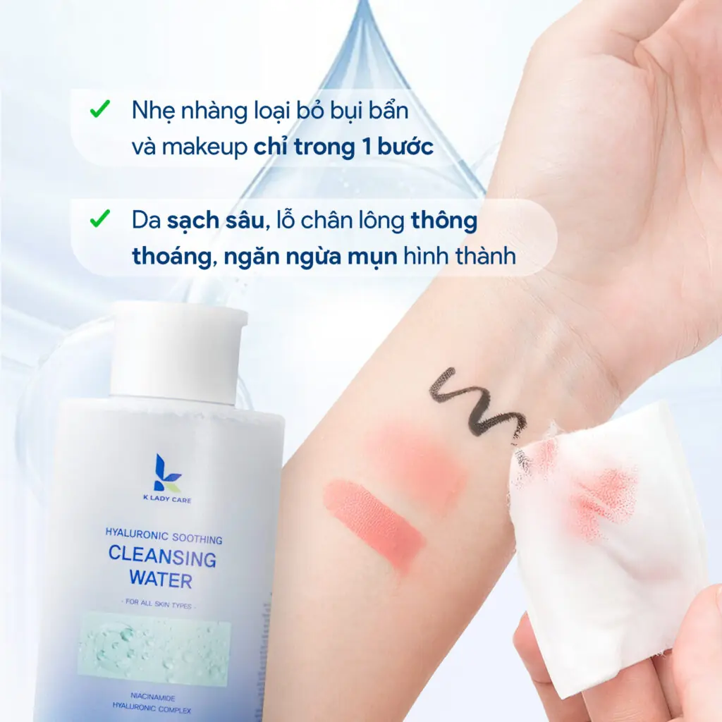 Nước tẩy trang K Lady Care giúp da sạch sâu, lỗ chân lông thông thoáng, giảm mụn Nước tẩy trang K Lady Care giúp da sạch sâu, lỗ chân lông thông thoáng, giảm mụn