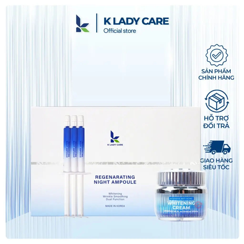 Combo dưỡng trắng, trẻ hóa làn da K Lady Care Combo dưỡng trắng, trẻ hóa làn da K Lady Care